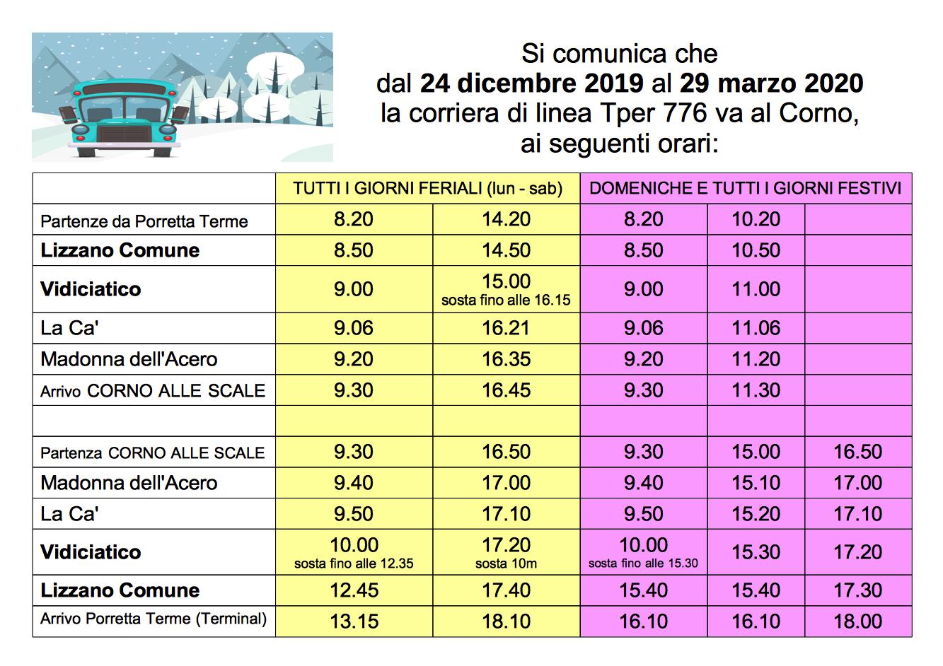 orari Tper per Corno